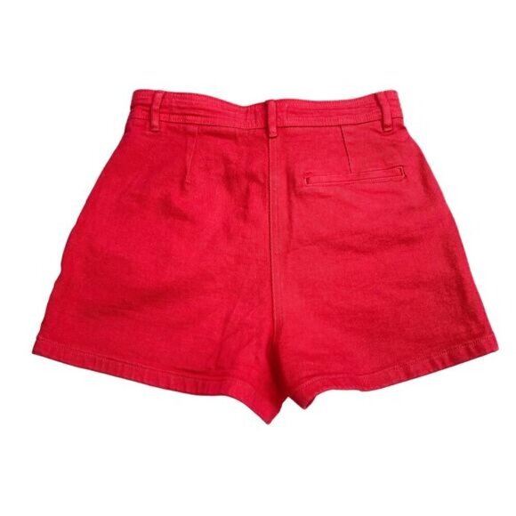 WILFRED FREE Aritzia Kelly High Rise Twill Tailored Short Sz 6 Red - Picture 8 of 8